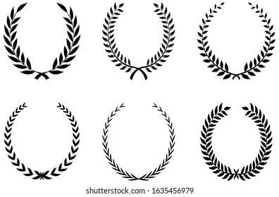 Laurel honor wreath vector on white isolated background.