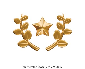 laurel icon 3d illustration render
