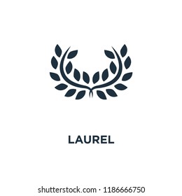 Laurel icon. Black filled vector illustration. Laurel symbol on white background. Can be used in web and mobile.