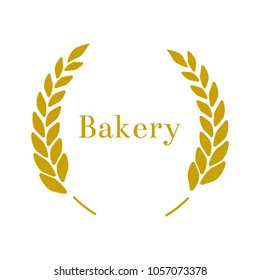 Laurel icon isolated on white background. Vector gold laurel wreath.