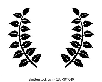 Icono de Laurel aislado en fondo blanco. Arte vectorial.