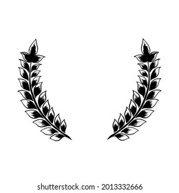 Laurel icon isolated on white background. Vector art. 