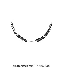 Icono de Laurel aislado en fondo blanco. plantilla de diseño de logotipo. modificable por color