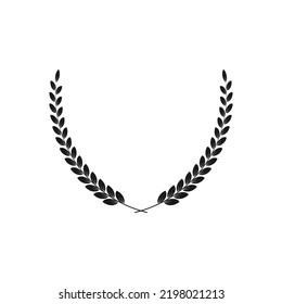 Icono de Laurel aislado en fondo blanco. plantilla de diseño de logotipo. modificable por color