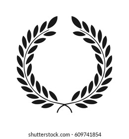 Laurel icon isolated on white background. Vector art. Black, dark design. Perfect for invitations, greeting cards, quotes, blogs, posters and more.