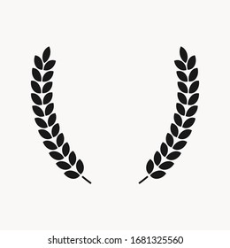 laurel leaf border for graphic design. logo frame isolated element for your creative projects. use for logo design, coat of arms, certified stamps , invitations, posters.