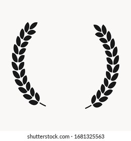 laurel leaf border for graphic design. logo frame isolated element for your creative projects. use for logo design, coat of arms, certified stamps , invitations, posters.