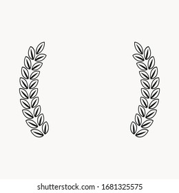 laurel leaf border for graphic design. logo frame isolated element for your creative projects. use for logo design, coat of arms, certified stamps , invitations, posters.