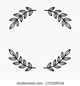 laurel leaf border for graphic design. logo frame isolated element for your creative projects. use for logo design, coat of arms, certified stamps , invitations, posters.