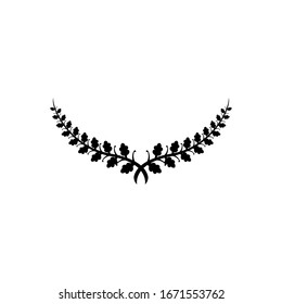 Laurel Leaf crown branch black logo icon design vector illustration	
