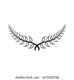 Laurel Leaf crown branch black logo icon design vector illustration	
