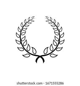 Laurel Leaf Kronenkralle schwarzes Logo Symbol Design Vektorillustration Illustration