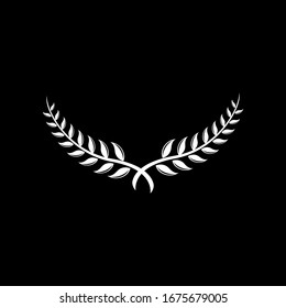 Dibujo vectorial del logo negro de la rama de la corona de Laurel	