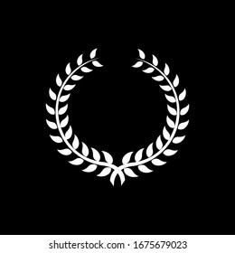 Laurel Leaf Kronenkralle schwarzes Logo Symbol Design Vektorillustration Illustration	