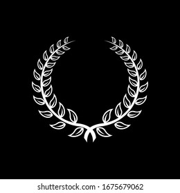 Laurel Leaf Kronenkralle schwarzes Logo Symbol Design Vektorillustration Illustration	