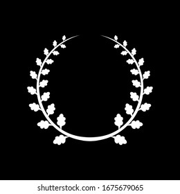 Laurel Leaf crown branch black logo icon design vector illustration	