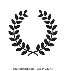 laurel leaf floral wreath logo icons set vector flat design