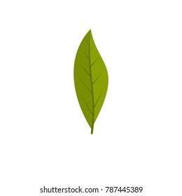 Laurel leaf icon. Flat illustration of laurel leaf vector icon isolated on white background