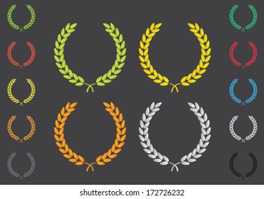 Laurel Leaf Wreath Colored Set