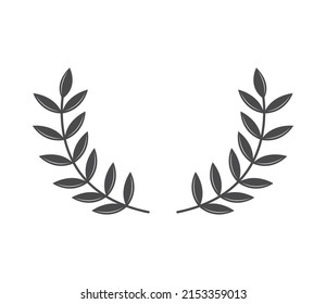 laurel leaves emblem flat design icon