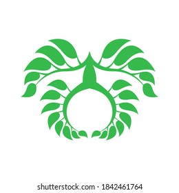 Laurel and leaves. Vector bio frame.
