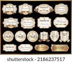 laurel, premium, icon, set, no.1, ribbon, bestseller, ranking, award, sales, top, luxury, hall of fame, gorgeous, matching, golden, crest, classic, vintage, winner, frame, vector, award, symbol.