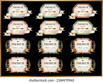 Laurel, Premium, Icon, Set, No.1, Ribbon, Bestseller, Ranking, Award, Sales, Top, Luxury, Hall Of Fame, Gorgeous, Matching, Golden, Crest, Classic, Vintage, Winner, Frame, Vector, Award, Symbol.