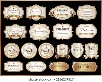 laurel, premium, icon, set, no.1, ribbon, bestseller, ranking, award, sales, top, luxury, hall of fame, gorgeous, matching, golden, crest, classic, vintage, winner, frame, vector, award, symbol.