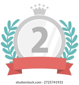 Lorbeer- und Bändchen-Ranking-Rahmen(Silber Nr. 2)
