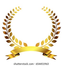 Laurel ribbon gold icon