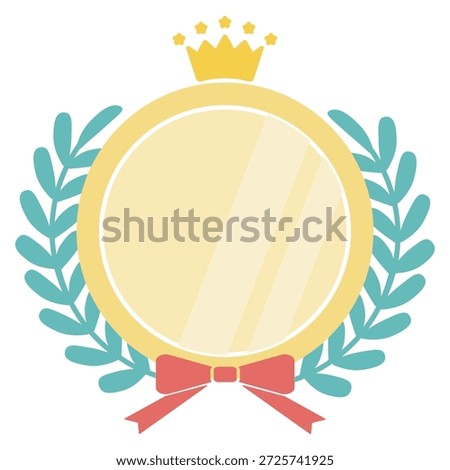 laurel and ribbon(bow) award ranking frame (gold)