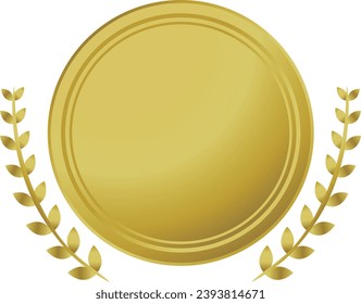 Laurel and round medal emblem