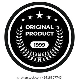 diseño de vectores de círculo blanco y negro de protección contra el laurel