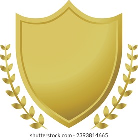 Laurel and shield emblem illustration