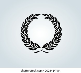 Laurel for shield or medal in abstract illustration