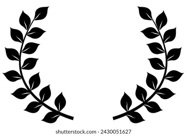Laurel silhouette black leaf icon