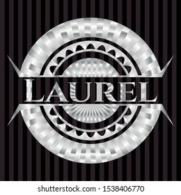 Laurel silvery emblem. Vector Illustration. Mosaic.