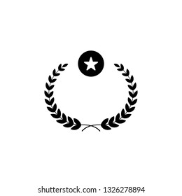 laurel star award. wreaths branch. Winner victory icon. Vector illustration