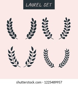 laurel vintage set vector