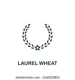 Laurel Wheat icon. Monochrome simple Success icon for templates, web design and infographics