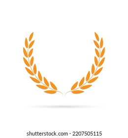 Laurel Wheat icon. Olympus winner wreath. Award wreath for cinema festival. Isolated vector illustration.