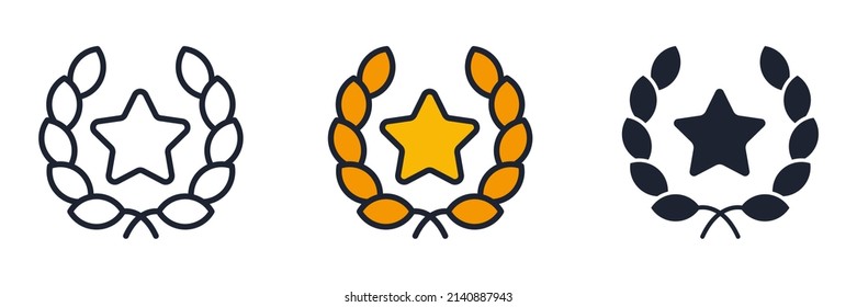 plantilla de símbolo de icono de trigo laurel para la colección de diseño gráfico y web ilustración vectorial