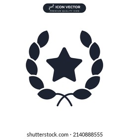 laurel wheat icon symbol template for graphic and web design collection logo vector illustration
