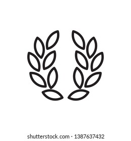 laurel wheat icon vector design, outline style, for ui design
