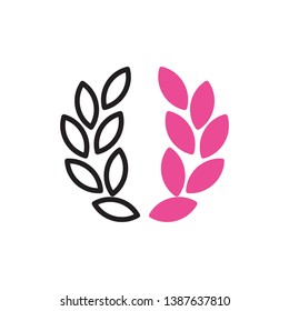 Laurel Wheat Icon Vector Modern Style Design