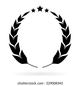 Laurel winner emblem isolated on white background