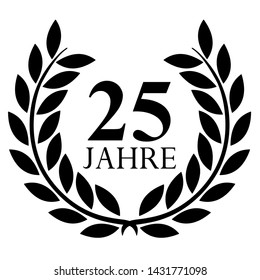 Laurel wreath 25 on a withe background 