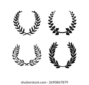 Laurel wreath assortment vector on black colour