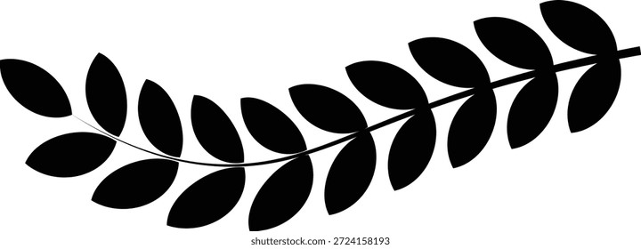 Lorbeerkranz Award Vektorsymbol. Schwarzer kreisförmiger Lorbeer Olivenzweige griechischer Kranz, ein Gewinner Preis von Olivenblättern. Silhouette Vintage Lorbeer Kränze Kollektion. 