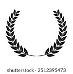 laurel wreath, Black circular laurel olive branches greek wreath vector illustration, A winner award of olive,stars of victory symbol, achievement heraldry symbol isolated on dark background